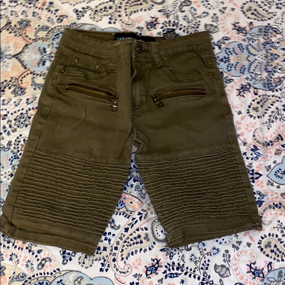 Boys moto denim shorts